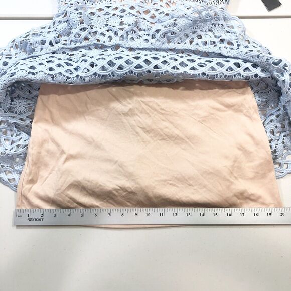 LULUS Dress Womens Beauty and Lace Blue Crochet Lace Mini Zipper Adjustable Sz M - Picture 10 of 10